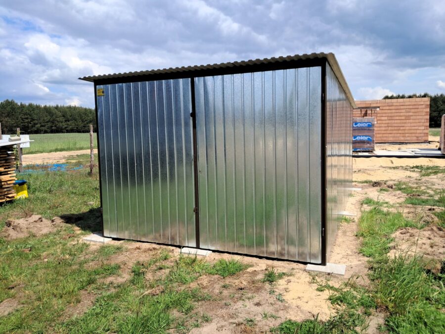 Garaż blaszany ocynkowany 3x5m | Dach jednospadowy