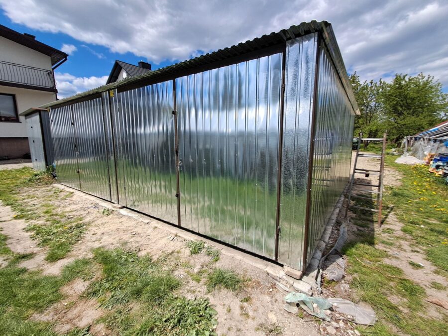 Garaż blaszany ocynkowany 3,5x5m | Dach jednospadowy